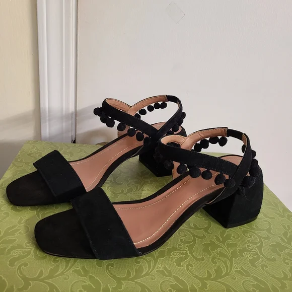 Zara Shoes Zara Woman Sandals Pompoms Fun Suede Unique Poshmark